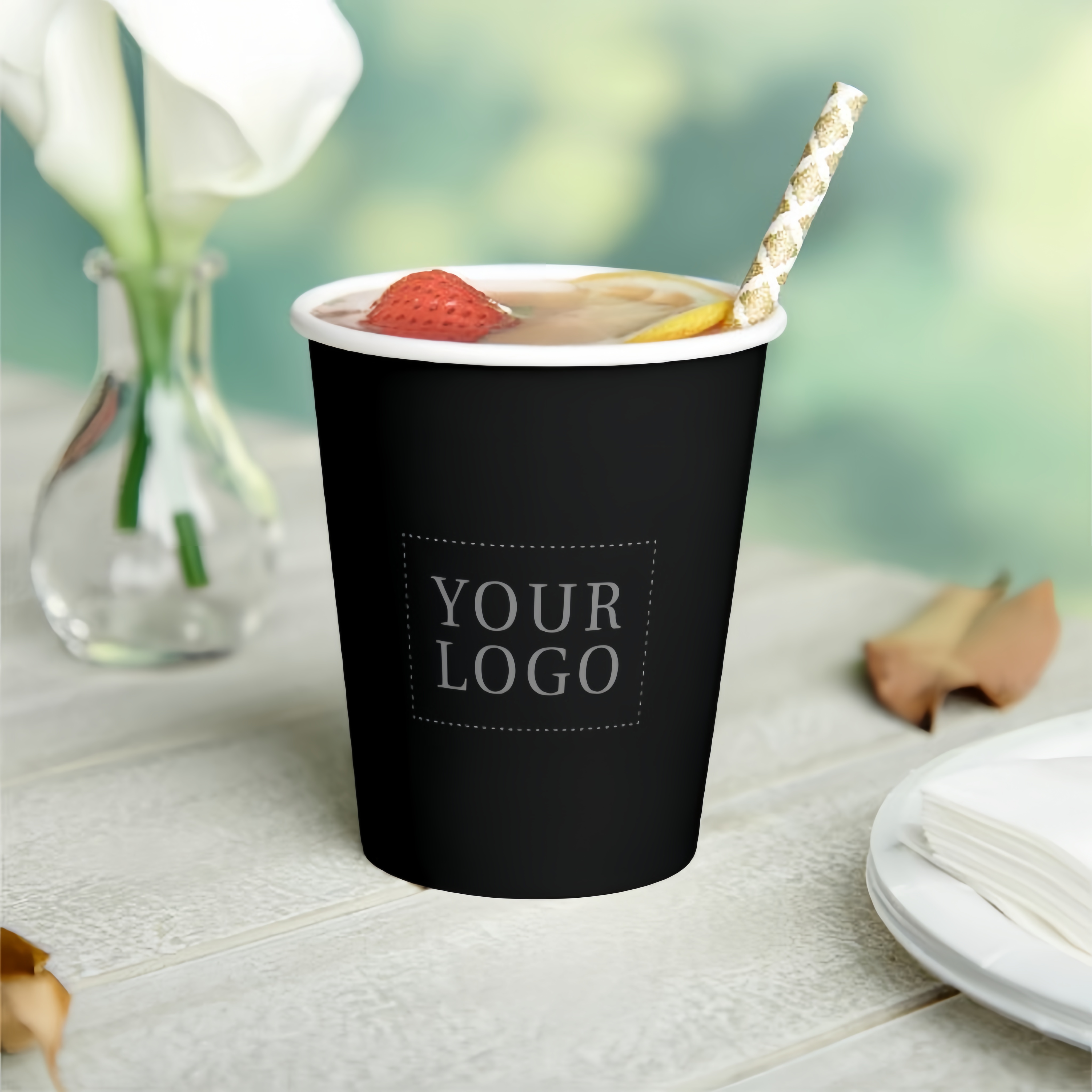 black paper coffee cups wholesale
